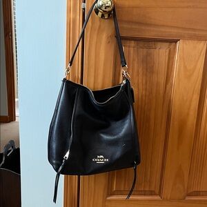 Coach Black Leather Hobo Bag